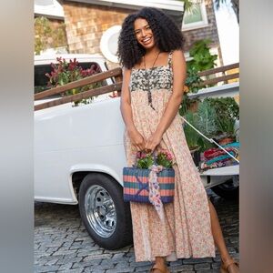 Flowy Floral Boho Patti Side Slit Maxi Dress by Natural Life